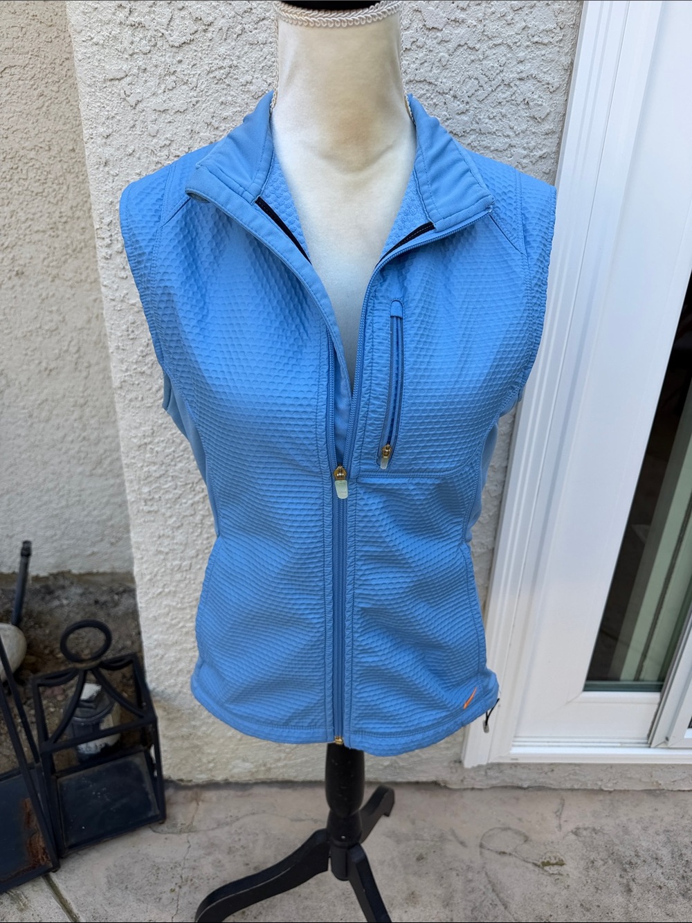 Nike Sphere Pro Light Blue Orange Swoosh Vintage Women's Running Vest Size M